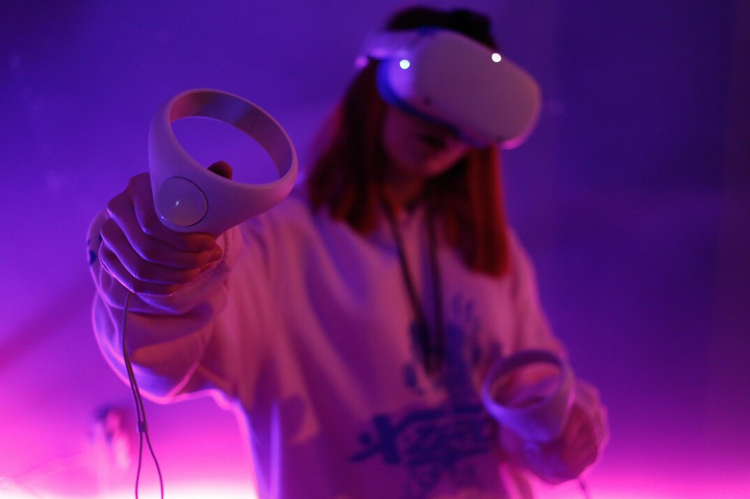 virtual reality headset user